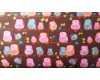 Perched Night Owls Brown FLANNEL Cotton